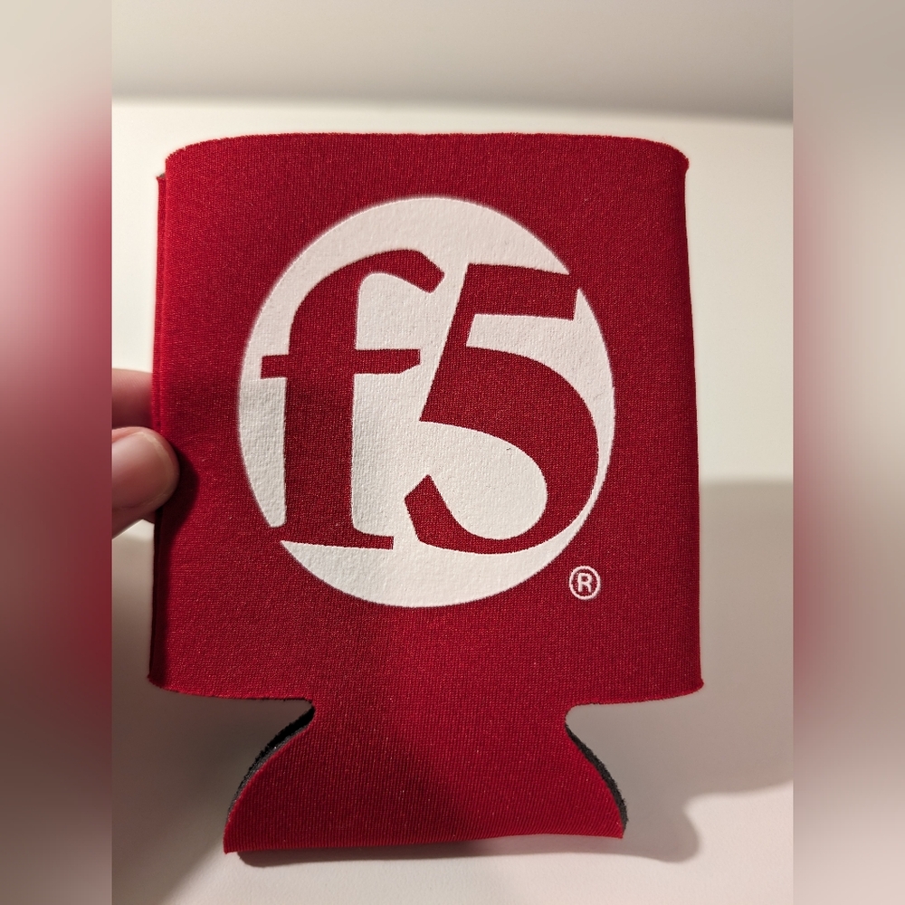f5 flat red can Koozie/cooler can holder technology company